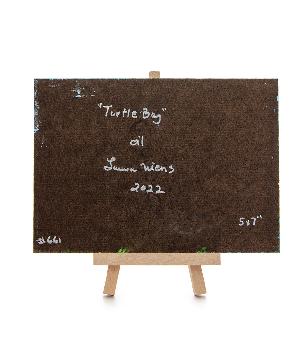 Original Oil Painting "Turtle Bay 661" with Table-top Easel by Laura Wiens