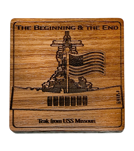 USS Missouri Teak Coaster: El principio y el fin