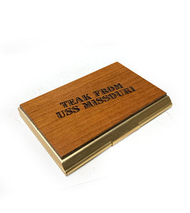 USS Missouri Teak Business Card Case, Stencil