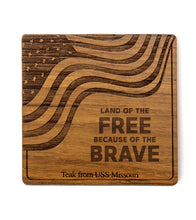 USS Missouri Teak Coaster, USA Flag