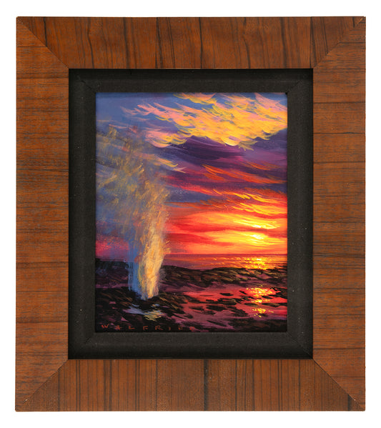 オリジナル絵画：アクリル：ウォルフリド・ガルシア作「満月の海景」