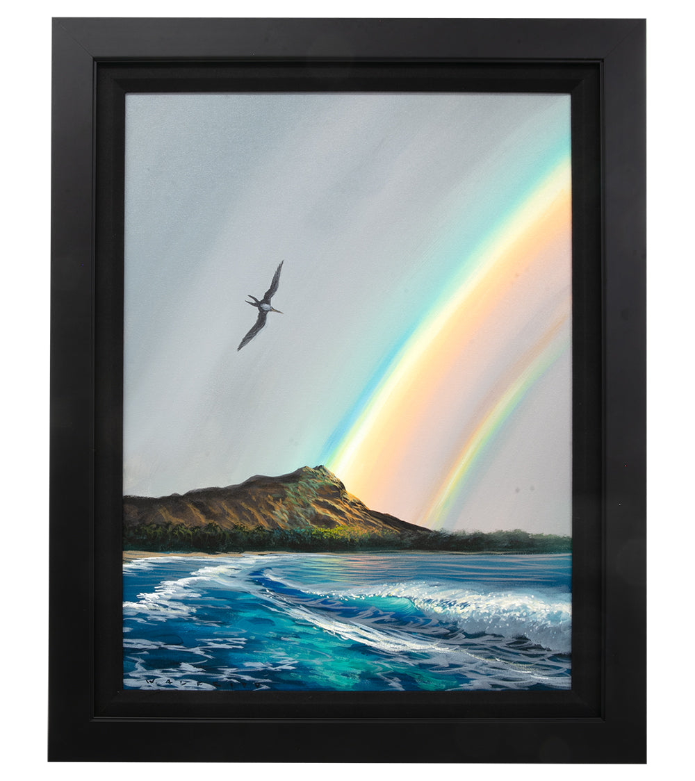 オリジナル絵画：アクリル：ウォルフリド・ガルシア作「満月の海景」