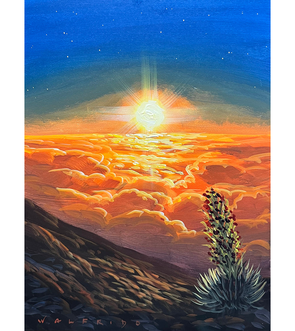 Pintura original: "Cabeza en las nubes" de Walfrido García