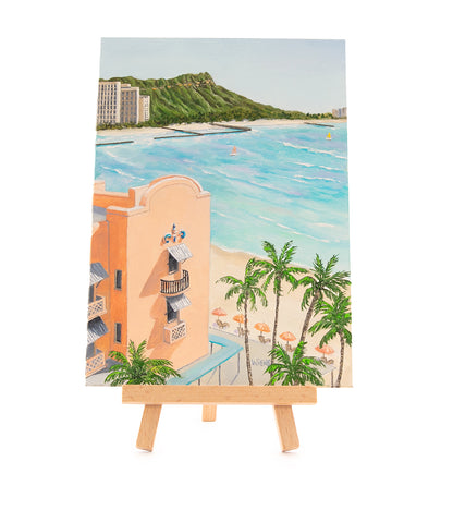 Original Oil Painting "Rooms with Views 977" with Table-top Easel by Laura Wiens