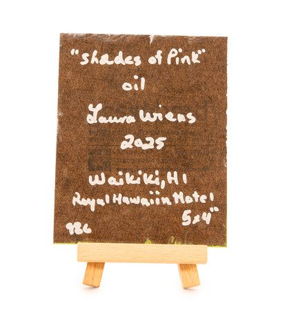 Original Oil Painting "Shades of Pink 986" with Table-top Easel by Laura Wiens