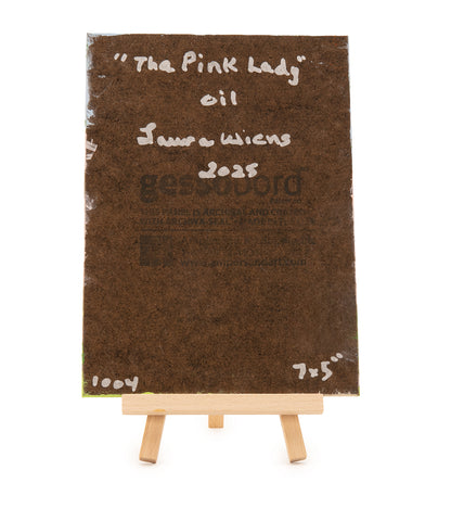 Original Oil Painting "The Pink Lady 1004" with Table-top Easel by Laura Wiens