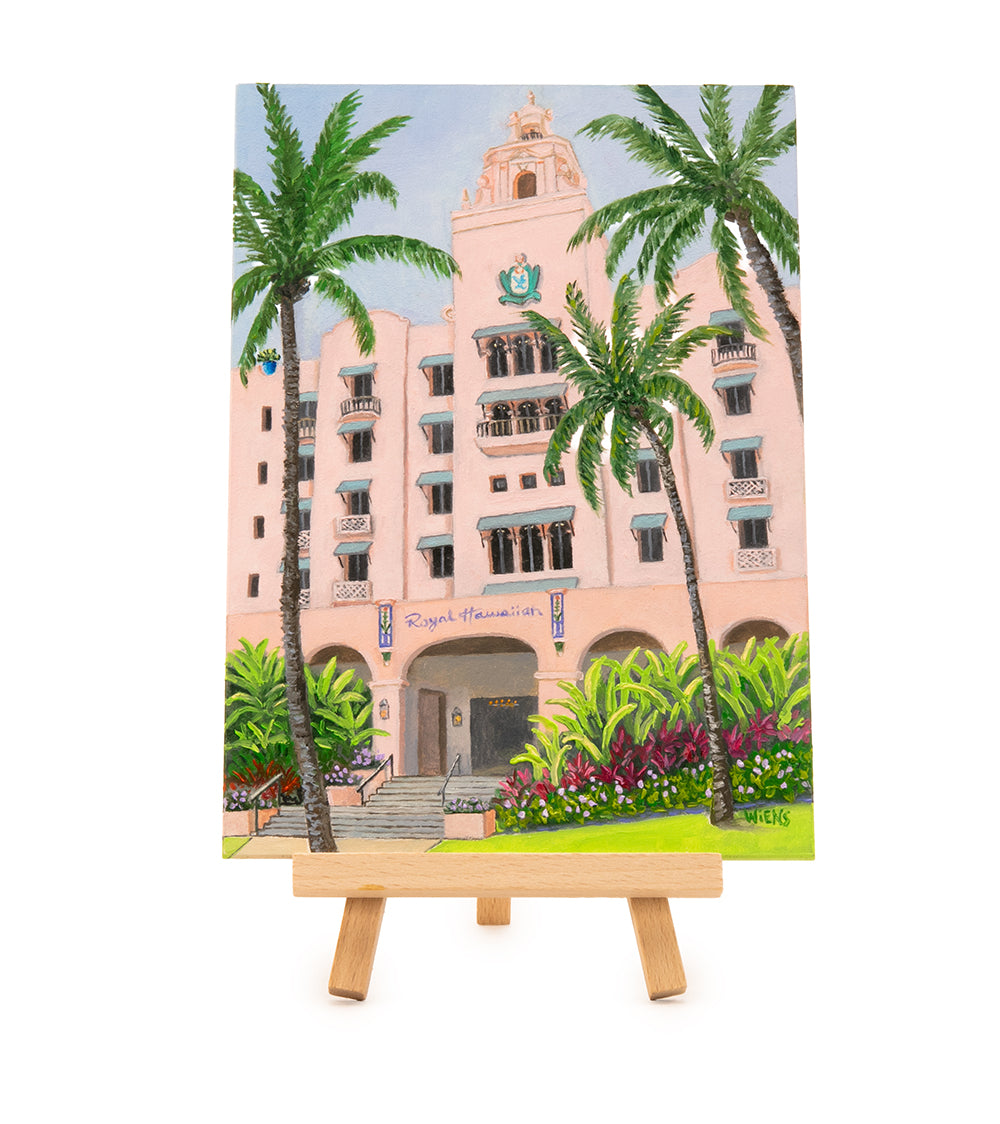 Original Oil Painting "The Pink Lady 1004" with Table-top Easel by Laura Wiens