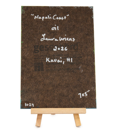 Original Oil Painting "Napali Coast 1027" with Table-top Easel by Laura Wiens