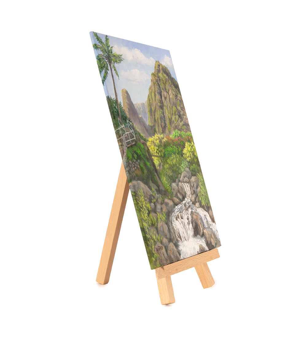 Original Oil Painting "Iao Valley 1032" with Table-top Easel by Laura Wiens