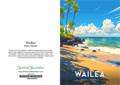 Greeting Card "Wailea, Maui" Hawaii Travel Art