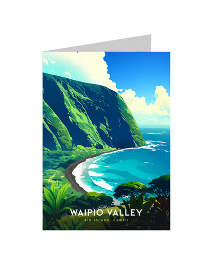 Greeting Card "Waipio Valley, Big Island" Hawaii Travel Art