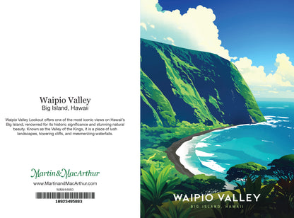 Greeting Card "Waipio Valley, Big Island" Hawaii Travel Art