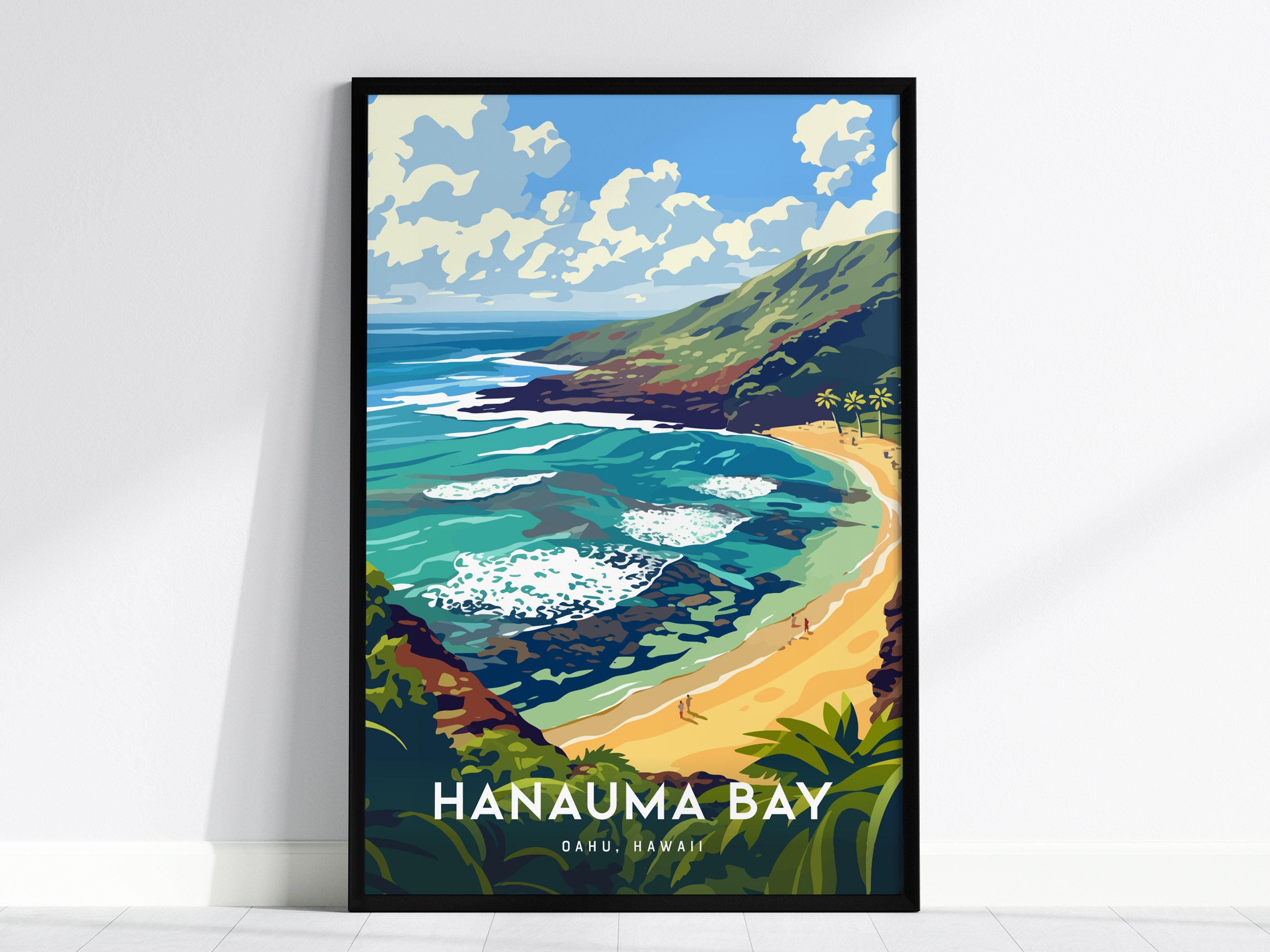 Jan Hartman ヴィンテージ風景コラージュ 水彩 夕焼け マウイ島 92