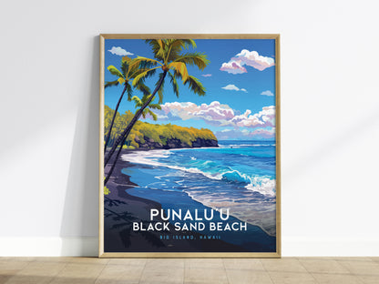 プナルウ ビーチ、ハワイ島