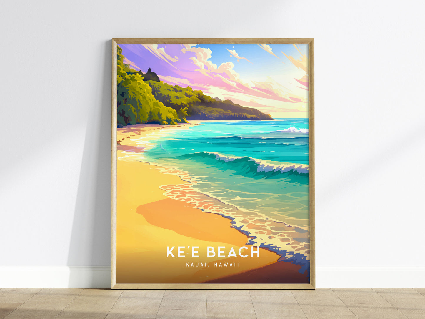 ハワイ、カウアイ島、ケエビーチ