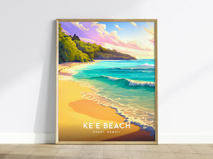 ハワイ、カウアイ島、ケエビーチ