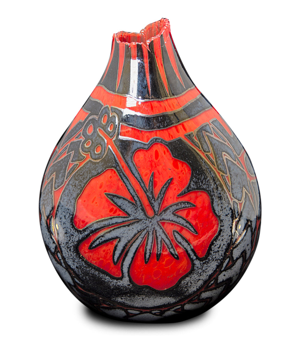 ガラス「ハイビスカス/フィッシュフック」グラール花瓶