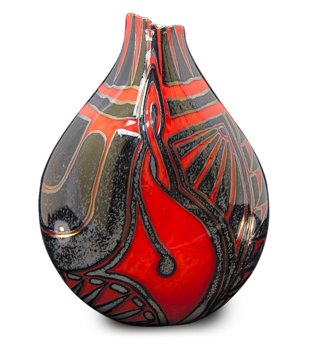 ガラス「ハイビスカス/フィッシュフック」グラール花瓶