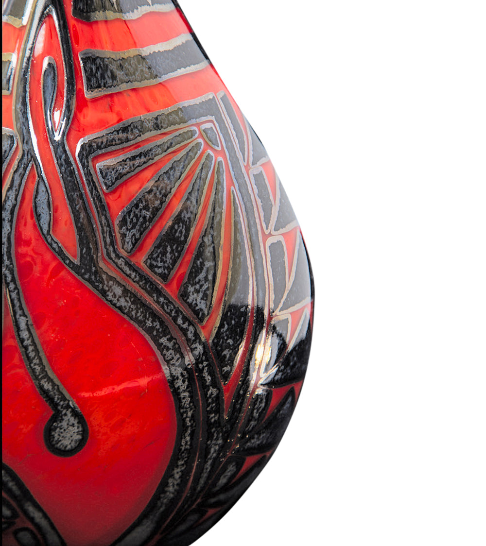 ガラス「ハイビスカス/フィッシュフック」グラール花瓶