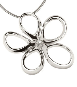 White 14K Gold Plumeria Petals with Diamond