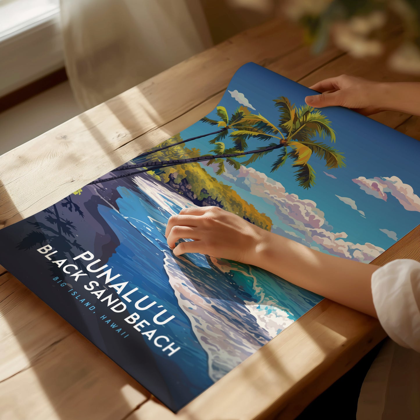 プナルウ ビーチ、ハワイ島