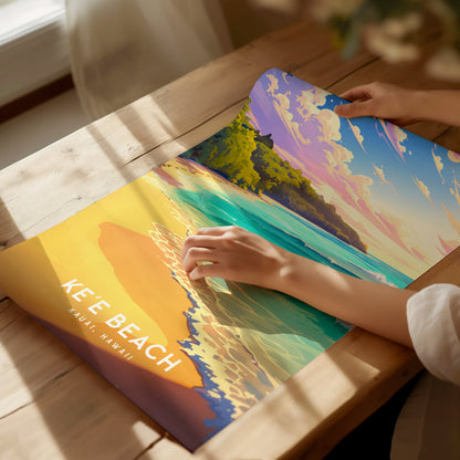 ハワイ、カウアイ島、ケエビーチ