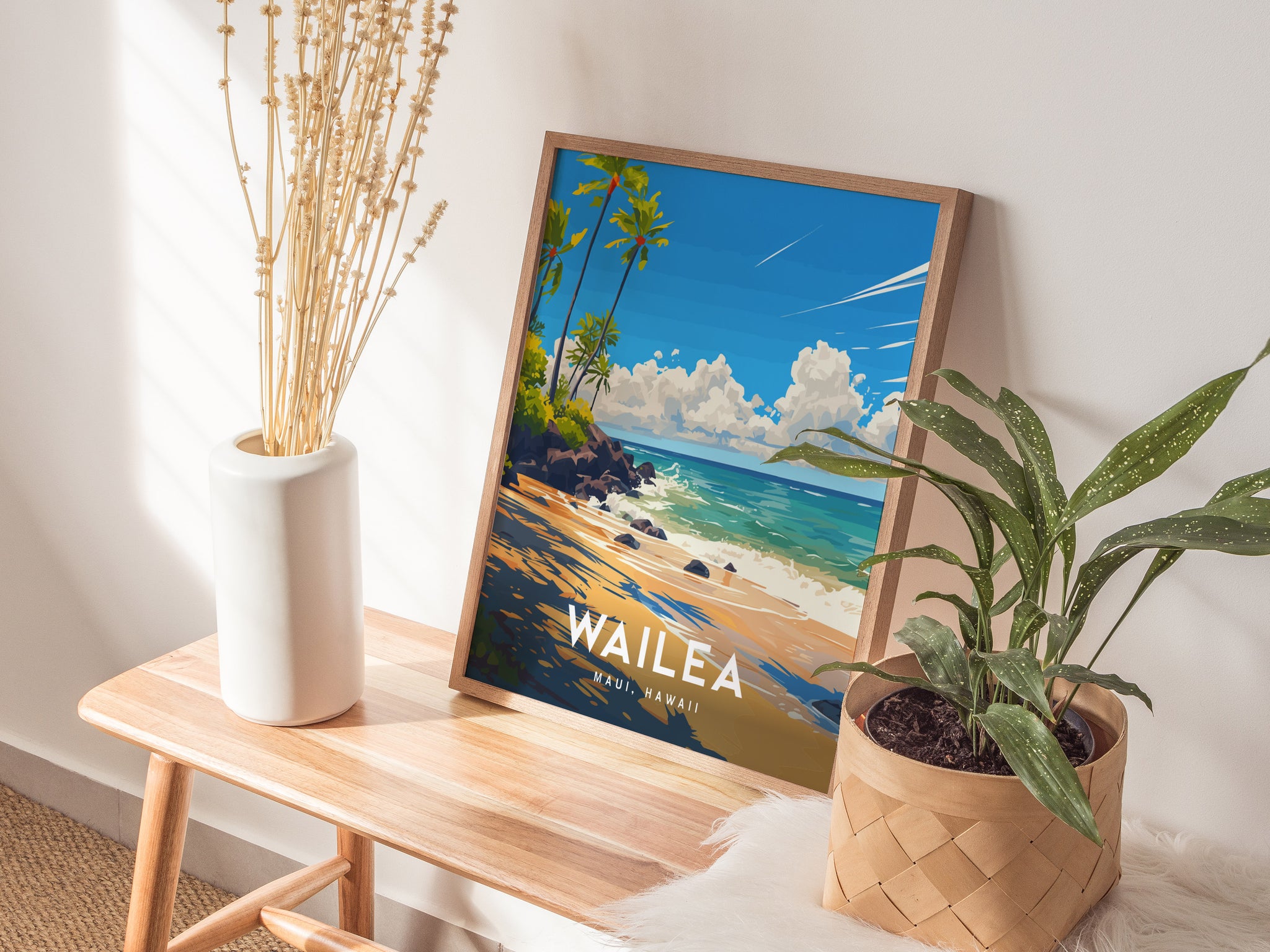 フォトフレーム Martin & MacArthur Koa Wall Art Wailea, Maui, Hawaii – Martin & MacArthur