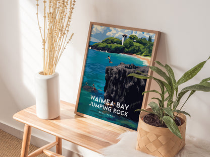 Waimea Bay Jumping Rock, Oahu, Hawaii