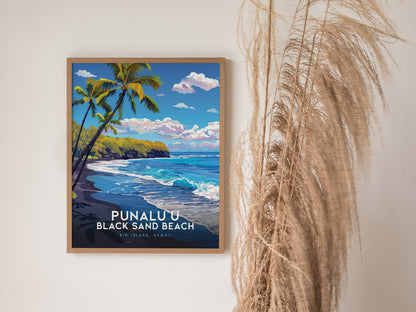 プナルウ ビーチ、ハワイ島