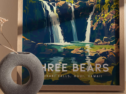 Three Bears Falls, Upper Waikani, Maui, Hawaii