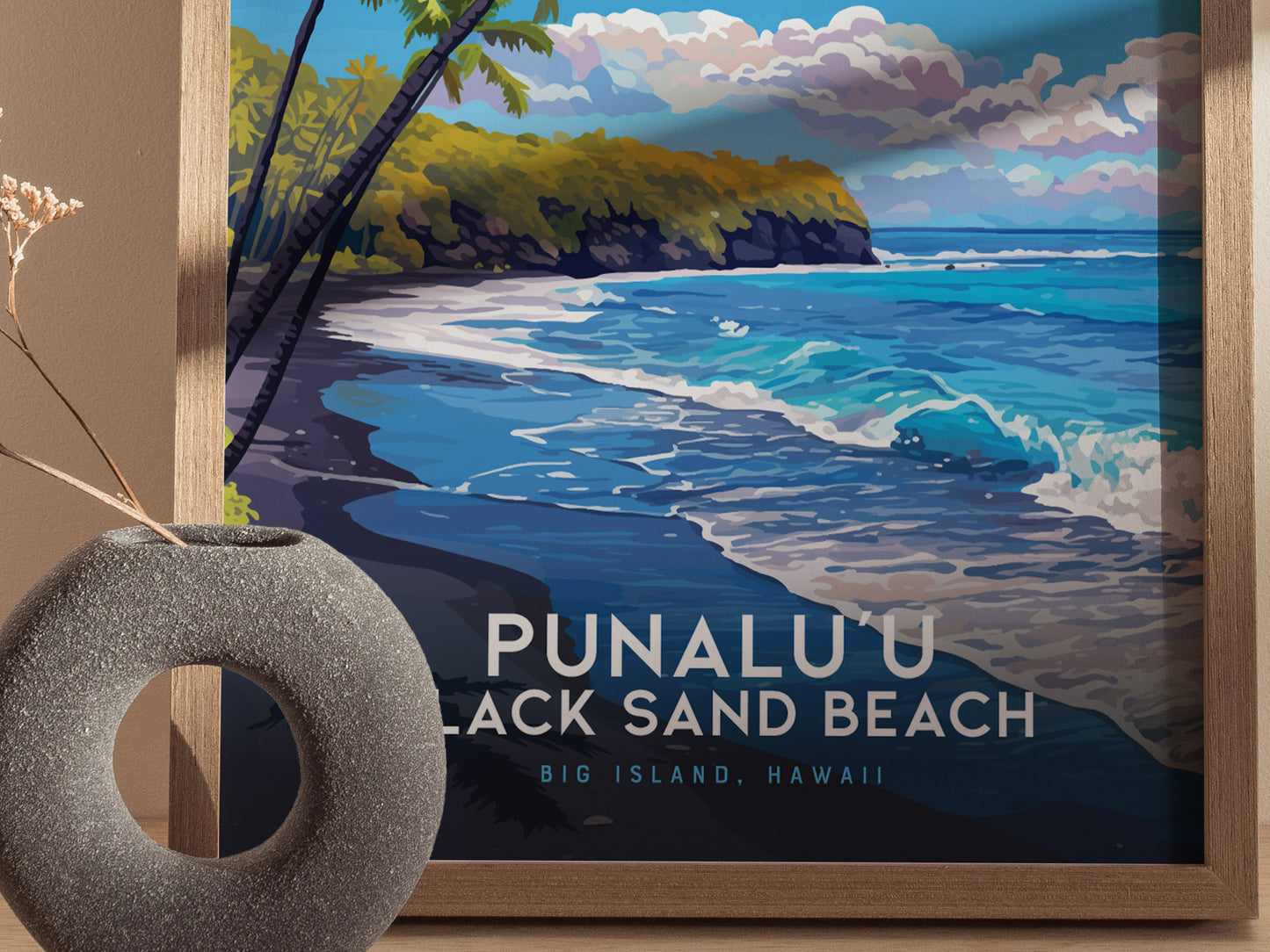 プナルウ ビーチ、ハワイ島