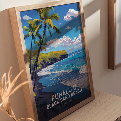 プナルウ ビーチ、ハワイ島