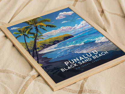 プナルウ ビーチ、ハワイ島