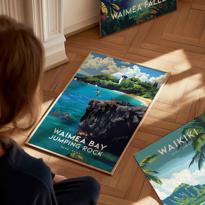 Waimea Bay Jumping Rock, Oahu, Hawaii