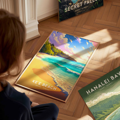 ハワイ、カウアイ島、ケエビーチ