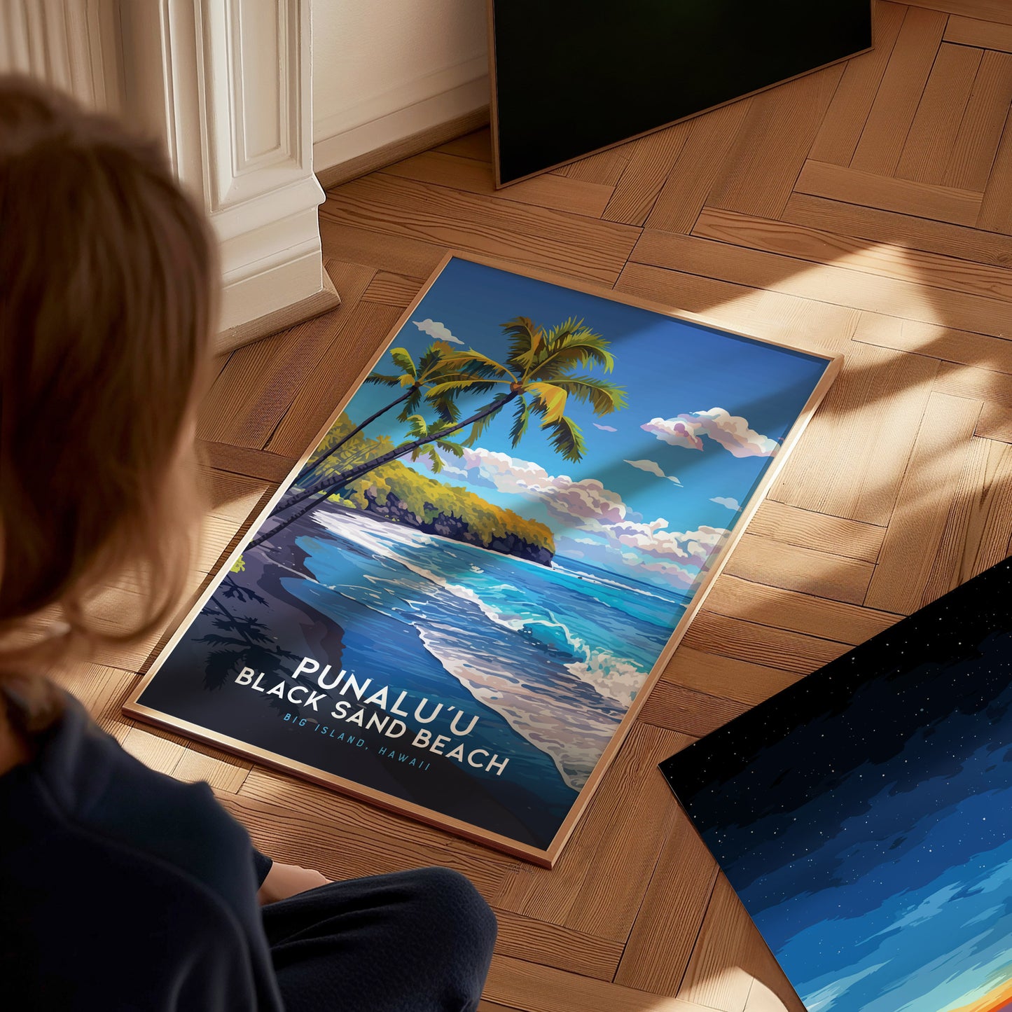 プナルウ ビーチ、ハワイ島