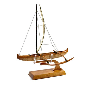 Koa 12" Canoe "Hawaiian Fishing" by Francis Pimmel