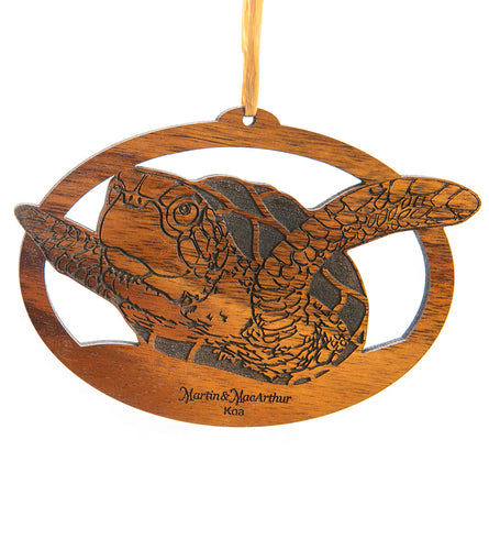 Koa Flat Ornament - Honu