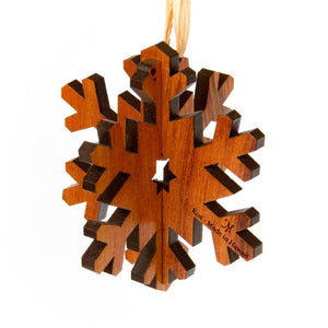 Koa 3D Ornament - Snowflake