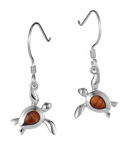 Koa Honu Hook Earrings SS