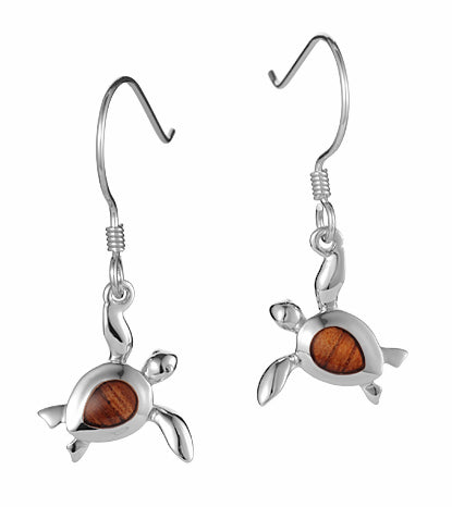 Koa Honu Hook Earrings SS