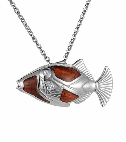 Koa Humu Fish Pendant SS
