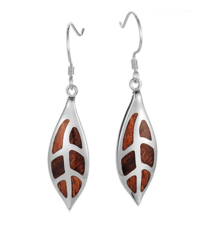 Koa Honu Maile Leaf Earrings SS