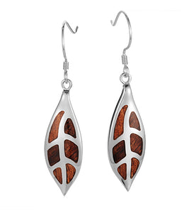 Koa Honu Maile Leaf Earrings SS