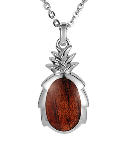Koa Pineapple Pendant SS