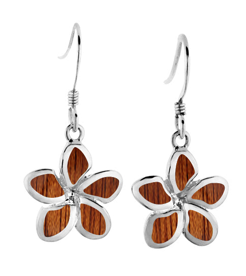 Pendientes de plumeria koa SS