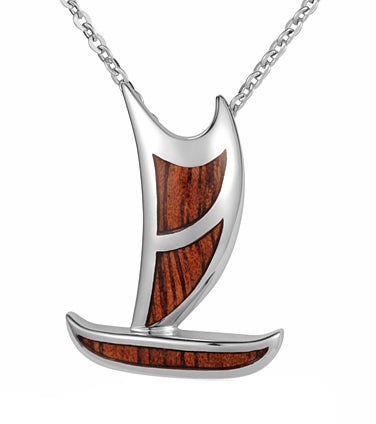 Koa Canoe Pendant SS