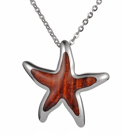 Koa Starfish Pendant SS
