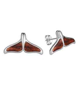 Koa Whale Tail Earrings SS
