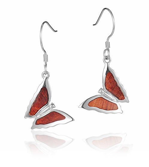 Pendientes de mariposa de koa SS